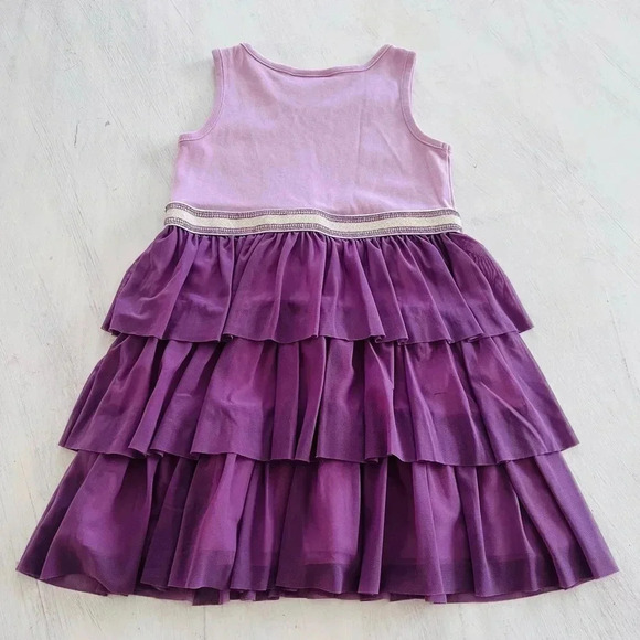Hanna Anderson Girls Swish Sparkle Dress With Tulle Tiers Size 4 100CM $46 - Picture 3 of 7